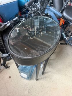 Round Glass Top Accent Table