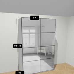 IKEA Double Wardrobe With Glass Doors