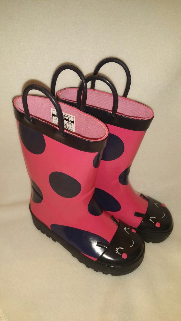 New Size 9 girls rain boots carters