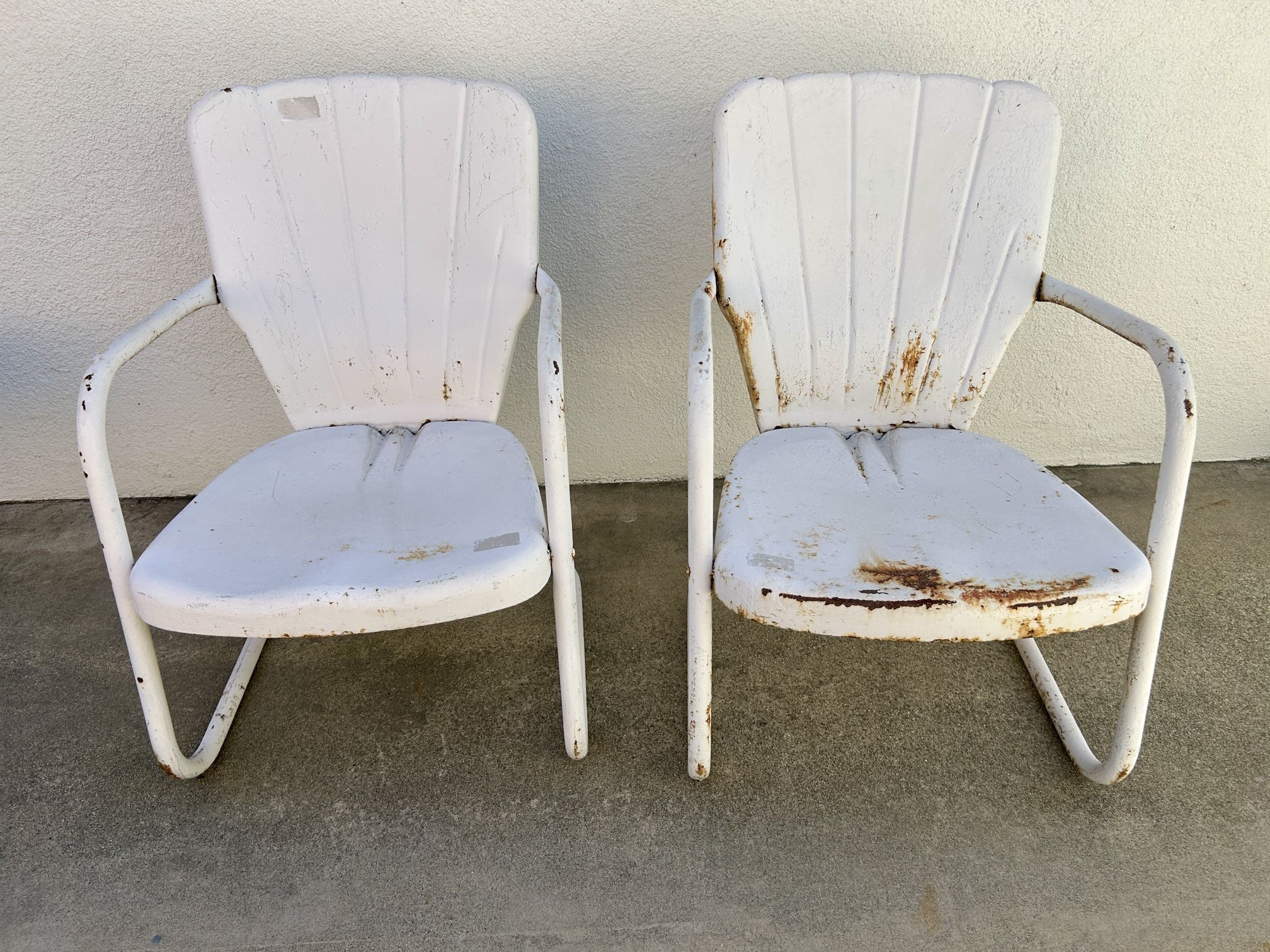 Vintage Metal Shellback Chairs
