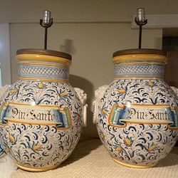 2 - VINTAGE ITALIAN CERAMIC TABLE LAMP - Does not come with SHADE