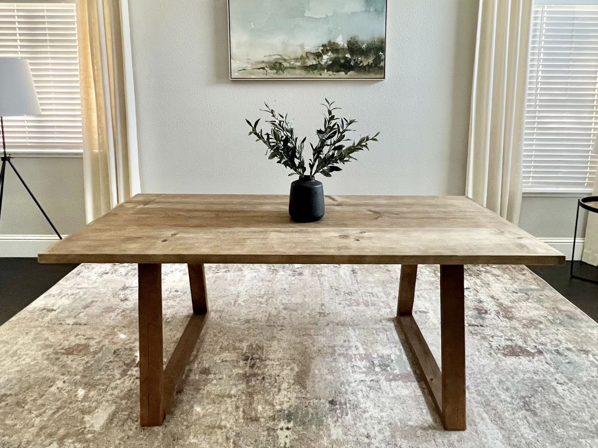 6FT X 3FT Solid Wood Modern Rustic Farmhouse Dining Table