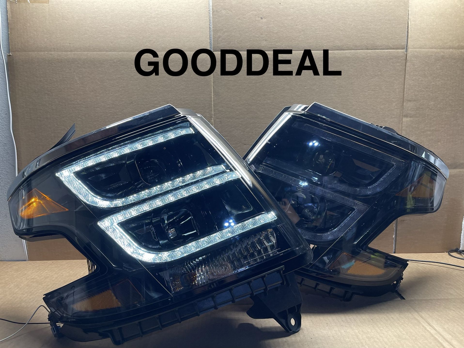 #OH105 2015-2020 Chevy Tahoe Suburban LED DRL Halogen Headlight Pair