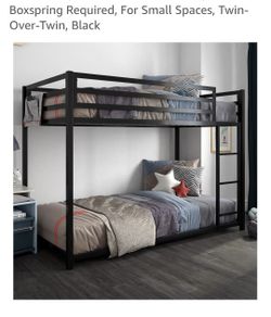 Black metal bunkbed