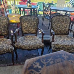  4 Vintage Victorian Chairs Plus Parlor Table