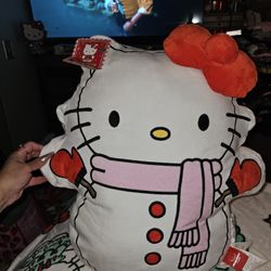 Hello Kitty Christmas Snowman Pillow