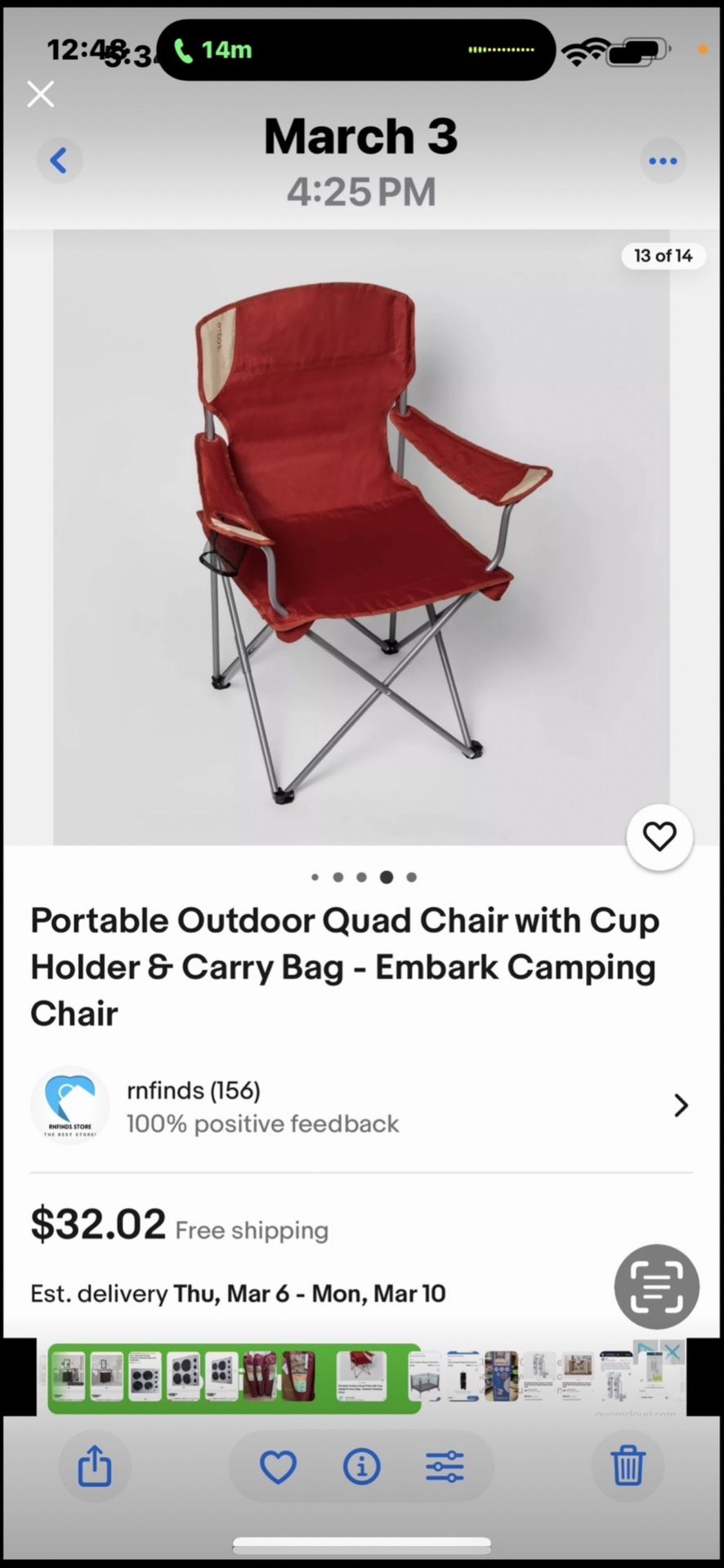 Camping Chair Red (price X Each)