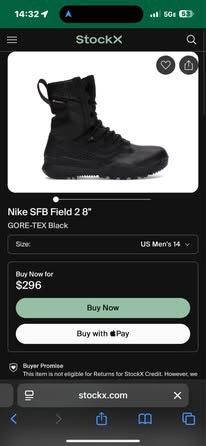 Nike SFB Field 2 8" men size: 9.5