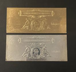 Gold And Silver $2 Dollar Bills