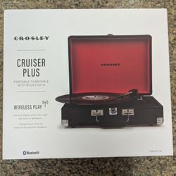 Crosley Cruiser Plus Portable Turntable With Bluetooth CR8005F-BK