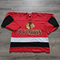 Vintage Chicago Blackhawks True Fan Mesh Hockey Jersey Mens Size Large