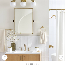 Beautiful and high quality brand new 22"x30" Rectangular Bathroom Vanity Pivot Mirror Brass Finish.