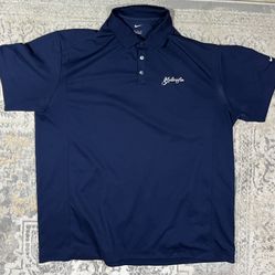 Nike Golf Polo Shirt Mens Size 3XL Short Sleeve Yellowfin Logo 267020-410 Blue 