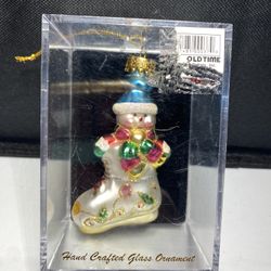 New Vtg Blown Glass Ornament 