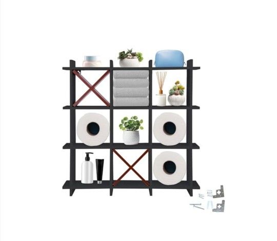 Wooden Tic Tak Toe Tolit Paper Holder