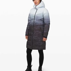 ~ NEW ~ Sz 6 Lululemon Slush Hour Parka Glacier Vista White Grey, Down, Sz 6