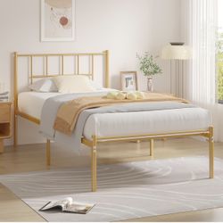 New In Box VECELO Twin Metal Platform Bed Frame with Headboard, Holds 450lbs. Russell/Boulder Area.