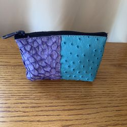 Purple & Teal Small Zipper Bag