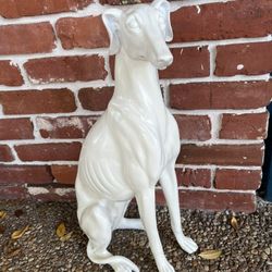 Sitting Vintage Greyhound Statue