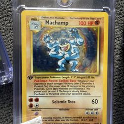 Authentic 1999 1ST EDITION SUPER RARE HOLO FOIL MACHAMP POKEMON CARD