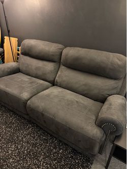 Power Reclining Couch and Oversized Chair