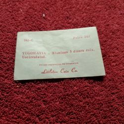 YUGOSLAVIA  ALUMINUM 5 dinara Coin  Uncirculated 