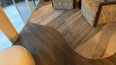 Large Abstract Area Rug in Gray and Tan