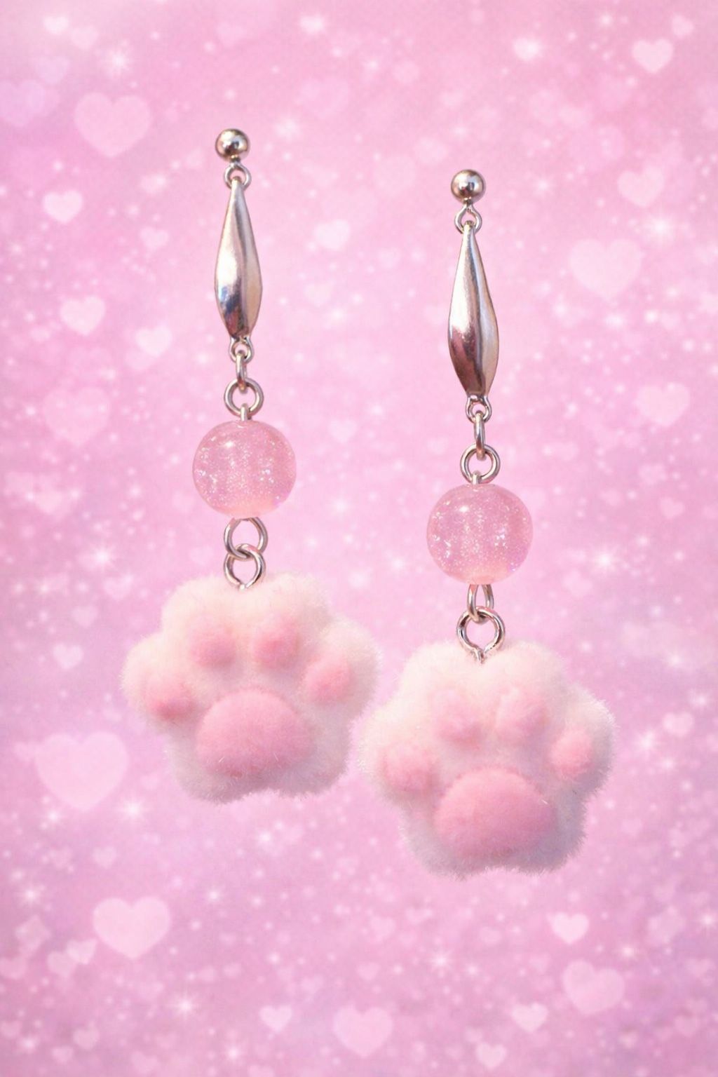 Pink Paw Earrings