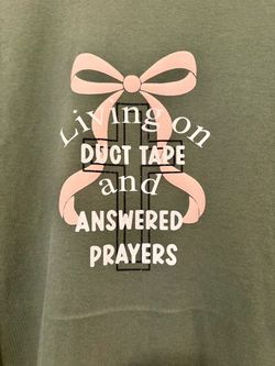 Olive Green Graphic Tee Duct Tape and Prayers