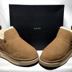 Amiri Brown Shearling Malibu Boots Size 12 Men Sneakers