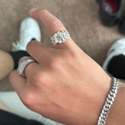 3.5 Silver Nugget Ring Size 9