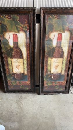 Beautiful set of two Wine vineyard wall decor