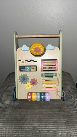Green Wooden Baby Walker