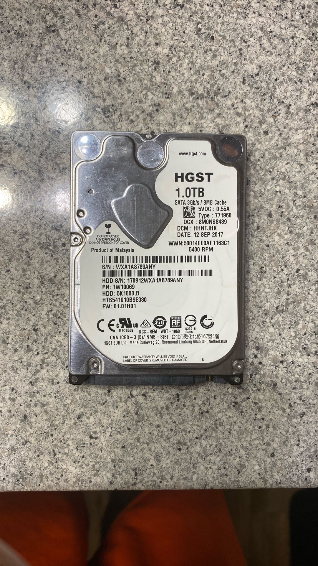 1.0 Tb HGST Hard drive
