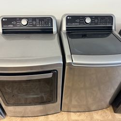 LG GLASS DIAMONDS WASHER AND DRYER SET. 