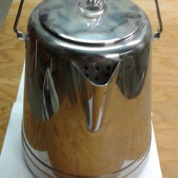 Glacier 14 cup stainless steel campfire coffee percolator for family
