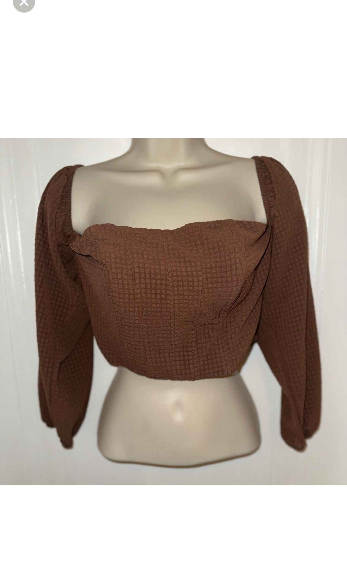 Wild fable brown corset off shoulder crop top