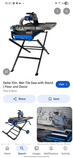 Tile wet saw brand new in box. Comes with stand.
