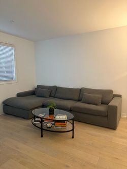 Gray Fabric Sectional Sofa with Chaise
