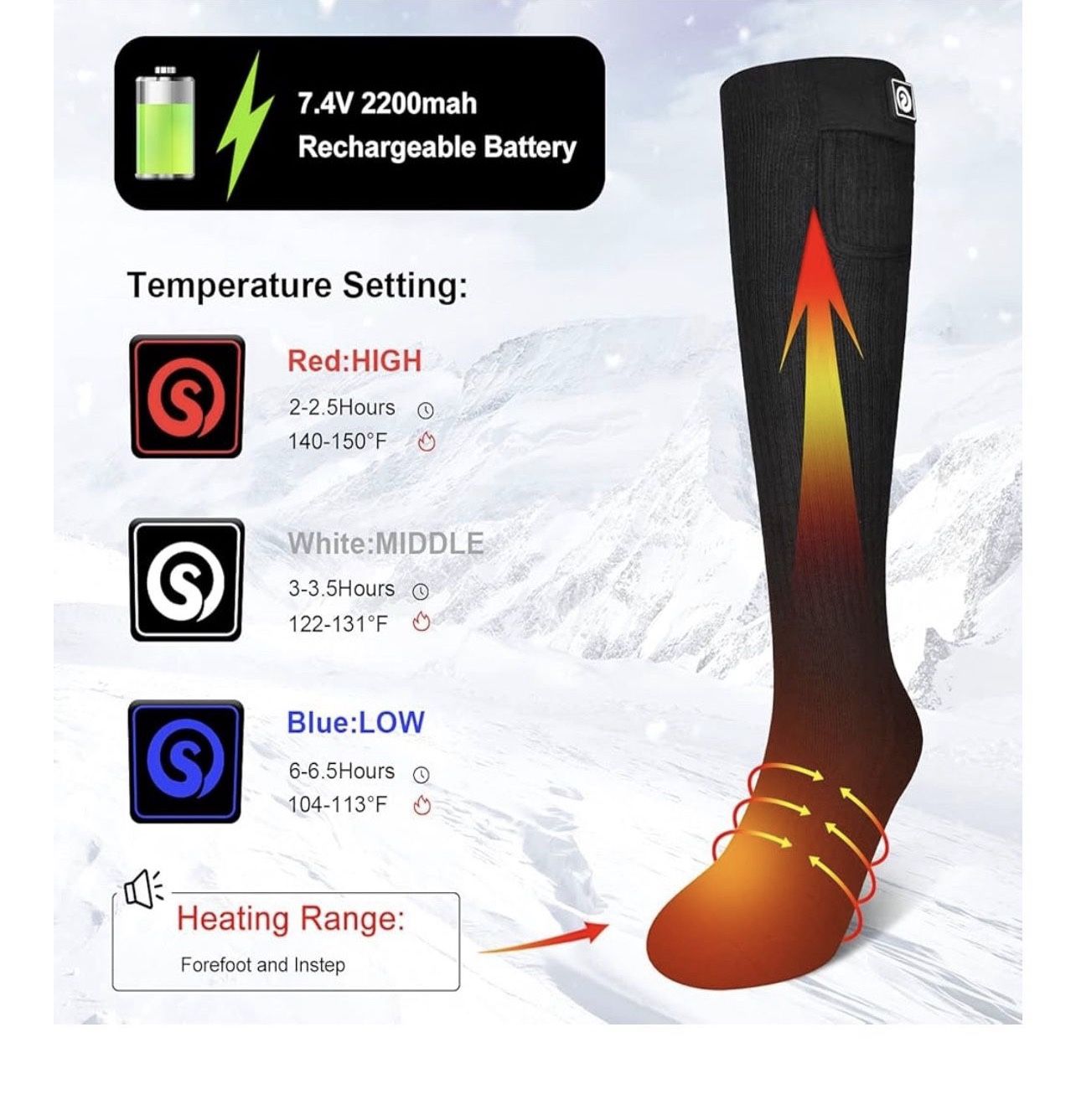 Rechargeable Heating Long Socks 🧦 For Men & Women