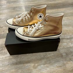 New Converse Sneakers (Size 6) in Metallic Gold