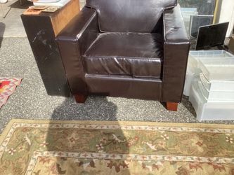 Black faux leather chair