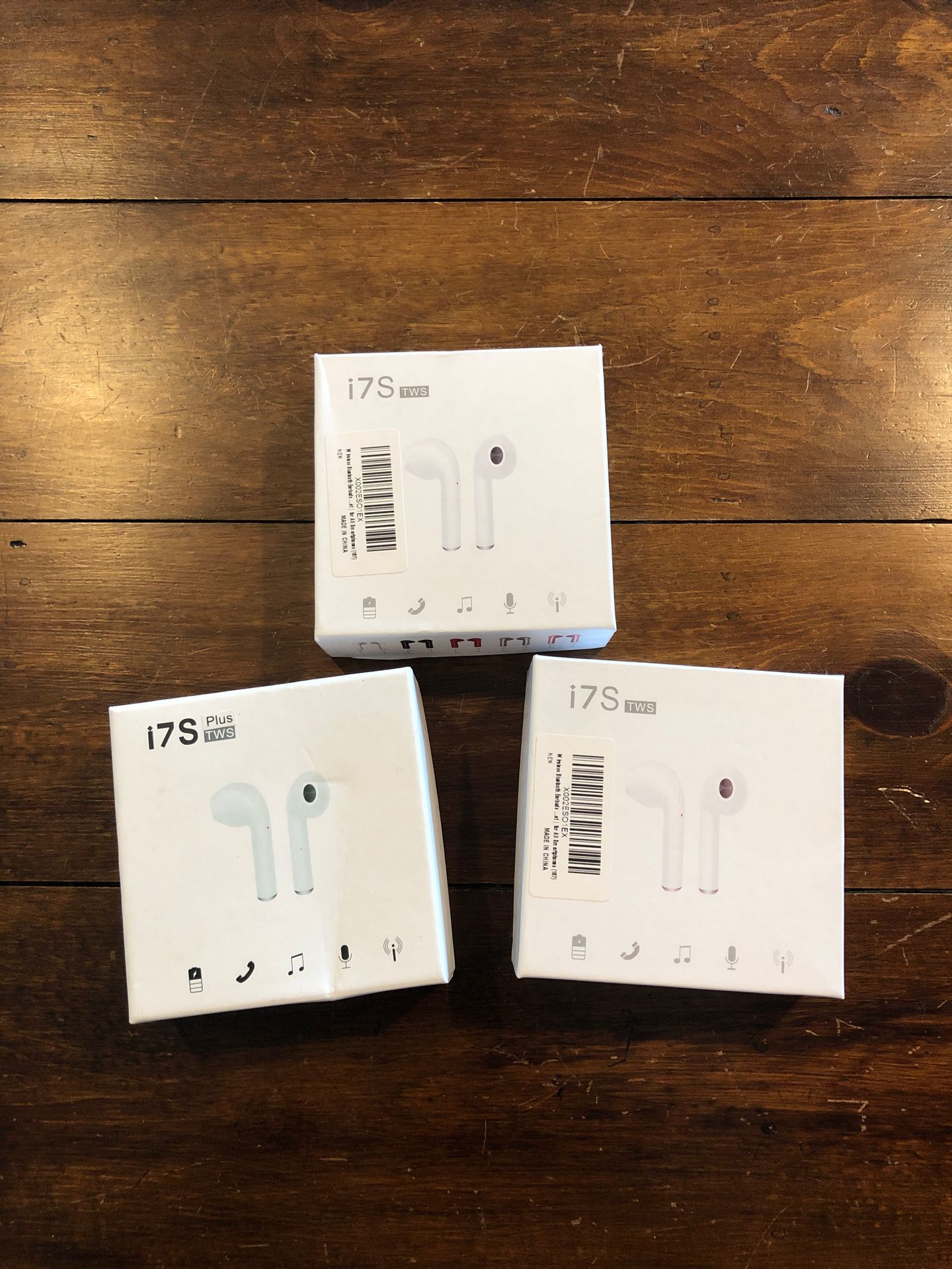 i7S TWS Bluetooth Earbuds for smart phones new set of 3