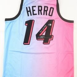 Tyler Herro Signed Jersey Inscribed "Boy Wonder" (Beckett)