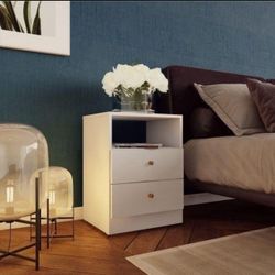 *BRAND NEW* Indoor Bedside table for bedroom with 2 drawers, white