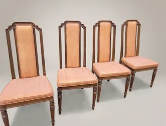 Set of 4 Vintage Ethan Allen High-Back Dining Chairs