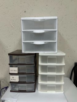 $5 EACH Small 3 Drawer Tabletop Plastic Storage Organizers Multiple Available