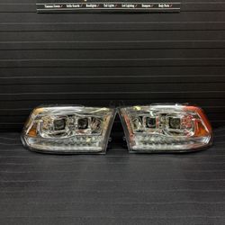 2009 - 2018 Dodge RAM Headlights Chrome LED NEW