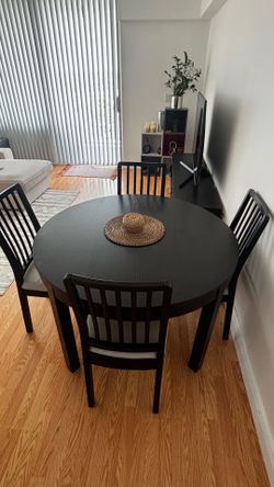 IKEA BJURSTA Dining Table + 4 IKEA EKEDALEN Chairs