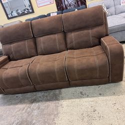 Power Reclining Sofa W/Power Headrests.  